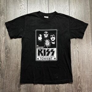 Vintage Kiss In Concert 1990s Band Small Black Shirt Winterland baby Tee